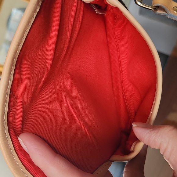 Dooney & Bourke Denim Blue and Tan Logo Flap Wristlet NWT - Picture 3 of 6